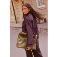 Love & Roses Trenchcoat Love & Roses Trenchcoat aus Velourskunstleder (1-tlg)