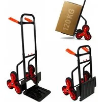 ONDIS24 Sackkarre Transportkarre Transportwagen Stahl schwarz klappbar, bis 120kg belastbar, Dreifach-Polypropylen-Bereifung