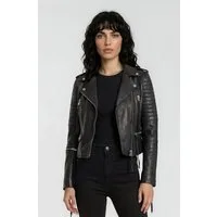 trueprodigy Lederjacke Jade mit Reißverschluss Details