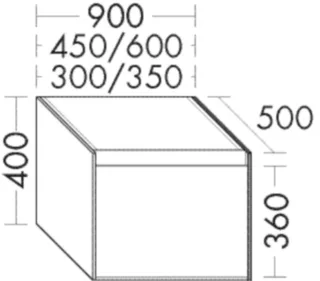 Burgbad Unterschrank zu Konsolenplatte rc40 S. H 400x900x500 Eiche Weiß, USIY090RF4612 USIY090RF4612