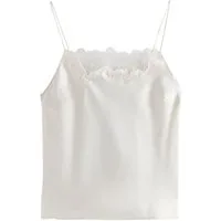 Next Trägertop Trägertop mit Cutout aus Satin mit Spitzenbesatz (1-tlg)