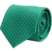 Fabio Farini Krawatte verschiedene Herren Krawatten - Schlips mit Punkten in 8cm Breite (ohne Box, 1-St., Gepunktet) Breit (8cm), Grün (Weiß)