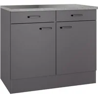 OPTIFIT Unterschrank OPTImulti Breite 100 cm, Tiefe 60 cm, mit 2 Türen, 2 Schubkästen, 1 Einlegeboden