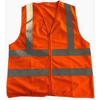 TINEZ workwear Warnweste CALVADOS Reflektoren, Funkgeräteschlaufe, Reißverschluss, Warnfarbe