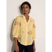 Apricot Blusentop Bluse mit Blumen- und Paisley-Muster mit Stickerei