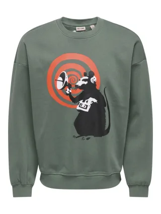 only & sons - Sweater - Onsbanksy grün - Gr. - M