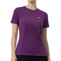 Smilodox T-Shirt Laurena, Schlichtes Shirt, graviertes Metallabel, Weiches Material Kurzarmshirt mit modernem Detail Alltag Freizeit Sport