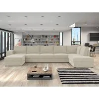 MIRJAN24 Wohnlandschaft Wilma Large, mit zwei Bettkasten und Schlaffunktion, U-Form, 7 Kissen im Set mit Reißverschluss
