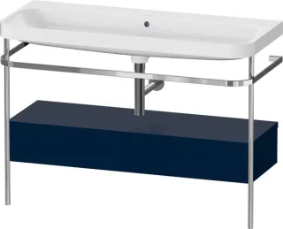 Duravit Happy D.2 Plus c-shaped Set mit Metallkonsole und Schubkasten Nachtblau Seidenmatt 1175x490x HP4844N98980000