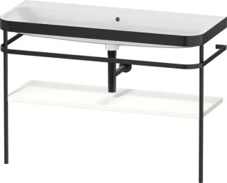 Duravit Happy D.2 Plus c-bonded Set mit Metallkonsole Weiß Seidenmatt 1175x490x850 mm - HP4739N36360 HP4739N36360000