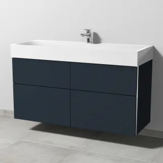 Sanipa 3way Waschtischunterbau zu Kaldewei Silenio Waschtisch mit 4 Auszügen, Marine-Matt BP4571R