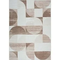 TaraCarpet Teppich Kurzflorteppich TaraCarpet Empire Retromuster absolut Modern fürs, rechteckig, Höhe: 14 mm, Retro Design in modernen Wohnfarben beige