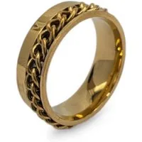 Eyecatcher Fingerring Anti-Stress-Ring mit drehbarer Kette und römischen Zahlen Chain Ring, Drehbarer Ring, Beweglicher Ring