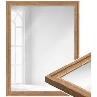 WANDStyle Wandspiegel H025, Eiche-Optik, aus Massivholz im Landhausstil