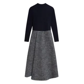 Ted Baker Abieb Polo Neck Strickoberteil Marineblaues Midikleid