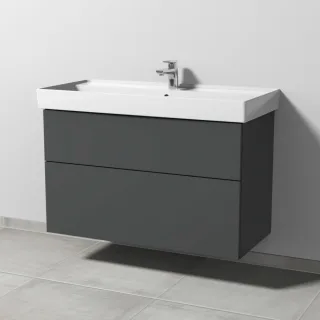 Sanipa 3way Waschtischunterbau zu Villeroy & Boch Collaro Waschtisch mit 2 Auszügen, Anthrazit-Matt SM83722