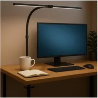 LUXULA LED Schreibtischlampe 80cm dimmbare Doppelkopf Klemmleuchte, LED, warmweiß, neutralweiß, kaltweiß