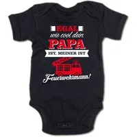 G-graphics Kurzarmbody Egal wie cool dein Papa ist, meiner ist Feuerwehrmann! Baby Body mit Spruch / Motiv / Aufdruck • zur Geburt / Babyparty