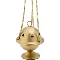 NKlaus Räucherschale Weihrauchschwenker mit Kette 30cm Messing Räucherg