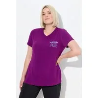 Ulla Popken T-Shirt Funktions-Shirt Cut-Outs V-Ausschnitt Halbarm