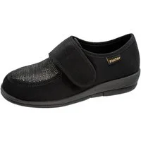 Fischer-Markenschuh Dora Hausschuh Reptilstretch, Klettverschluss, Weite H