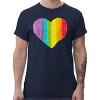 Shirtracer T-Shirt Regenbogen Herz LGBT Kleidung