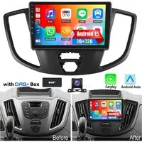 ESSGOO DAB+ Android15 Carplay WIFI Navi Für Ford Transit Tourneo Custom 2DIN Autoradio (RDS, 4+64GB(optional), FM, DAB+ (optional), SWC, GPS Navi Android Auto Bluetooth EQ USB WIFI IPS Touchscreen)