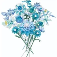 HOMELIVE Winter-Saison Eisblauer Blumenstrauß Rose Lotus Bausatz (711 ST) Spielbausteine, Kunstblumen-Set, Kreatives DIY Geschenk für Erwachsene & Kinder