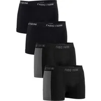 Fabio Farini Boxershorts Herren Unterhosen - Männer Retroshorts aus weicher Microfaser (4-St) im sportlichen Look mit Logoschriftzug