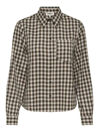 ONLY - ONLLIVA CATH LIFE LS TIE CHECK SHIRT WVN egret - Gr. - L