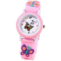 KARMA Quarzuhr Kinderuhr Mädchen Rosa Schmetterling Analoge Armbanduhr Silikon, (Mädchenuhr Silikonuhr, buntes Ziffernblatt, Uhr für Mädchen, Geschenkidee), mit Silikonarmband & Quarzwerk Lernuhr für Kinder