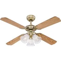Westinghouse Deckenventilator Deckenventilator Princess Trio Messing antik 105 cm, Mit Zugschnur