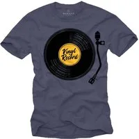 MAKAYA T-Shirt Herren Vintage Schallplatte Hip Hop Musik Retro Rap Motiv Männer mit Druck