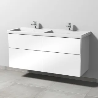 Sanipa 3way Waschtischunterbau zu Villeroy & Boch Subway 3.0 Waschtisch mit 4 Auszügen, Weiß-Glanz BS85178