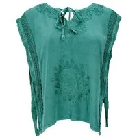 Guru-Shop T-Shirt Besticktes indisches Hippie Top, Boho chic.. Festival, Ethno Style, alternative Bekleidung