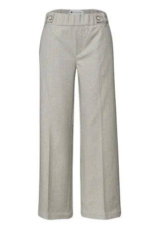 Street One - Hose mit Fischgratmuster beige/grau - Gr. - 32