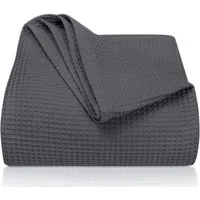 Laynenburg Tagesdecke Waffelpique aus 100% Baumwolle – Baumwolldecke, Kuscheldecke, Wohndecke als Sommerdecke, Bett-Überwurf, Couch-Überwurf, Sofa-Decke