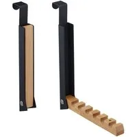 relaxdays Türhaken Klappbare Türgarderobe 2er Set, Türen, (2-St), schwarz