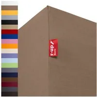 r-up Spannbettlaken Beste 90x200 bis 220x240cm erhältlich! 230 g/m², Baumwolle, Gummizug: fest eingenähtes dauerelastisches Rundumgummi, (1 Stück), (90x200-100x220, 15-35cm Matratzenhöhe, taupe)