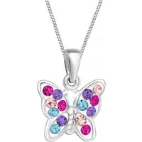 Goldene Hufeisen Kette mit Anhänger Mädchen Kinder mini klein Schmetterling Anhänger mit Kette 925 Silber (2-tlg, inkl. Etui), Kinderkette