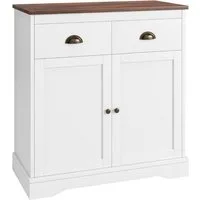 GarveeMore Küchenbuffet mit 2 Türen und 2 Schubladen,Kaffeebarschrank aus Holz mit Stauraum vielseitige Küchen-Sideboard für Esszimmer, Wohnzimmer,80x40x90cm