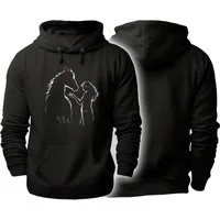 MyDesign24 Hoodie Pferde Kapuzen Pulli - Pferd mit Frau Silhouette Herren und Damen Kapuzensweater mit Pferde Print i139