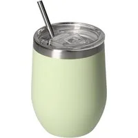 elasto Becher Weinbecher 350 ml Vinova Edelstahl Trinkbecher inkl. Strohhalm, robust, spülmaschinengeeignet, Sommer, Geschenk