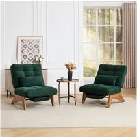 REDOM Loungesessel Verstellbarer Polsterstuhl (Relaxsessel mit Lendenkissen & Holzbeinen, atmungsaktives Kordpolster), 1 Stuhl