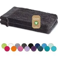 Lavea Waschhandschuh Bali Waschlappen 16x22 cm, Waschhandschuhe, kleine Handtücher, Weiches Bio-Baumwollfrottee (Set, 2-St), Gesichtshandtücher, GOTS-zertifiziert, extra saugstark mit 500g/m²