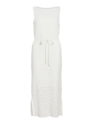 VILA - VIAMALINA S/L MIDI DRESS/VOL/PB Snow White - Gr. - XL