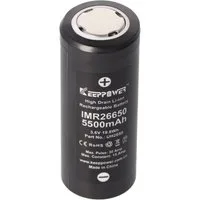 Keeppower IMR 26650 Li-Ion Akku 5500mAh 3,6V - 3,7V 15A konstant Abmessungen 6 Akku 5500 mAh (3,7 V)