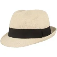 Breiter Strohhut luftiger grobmaschiger Papier Trilby