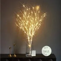 Kunstzweig LED-Leuchtzweig Lichterzweige Batteriebetrieben 50/100LED Lichterkette, Jibenhome, Höhe 70 cm, 70cm Warmweiß, DIY Dekoration für Vase, Zimmer, Weihnachten