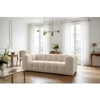 Fun Möbel 3-Sitzer Sofa Designersofa FUN LEONOR, Stoff Moly oder Tiffani, Sofa-Rücken echt bezogen